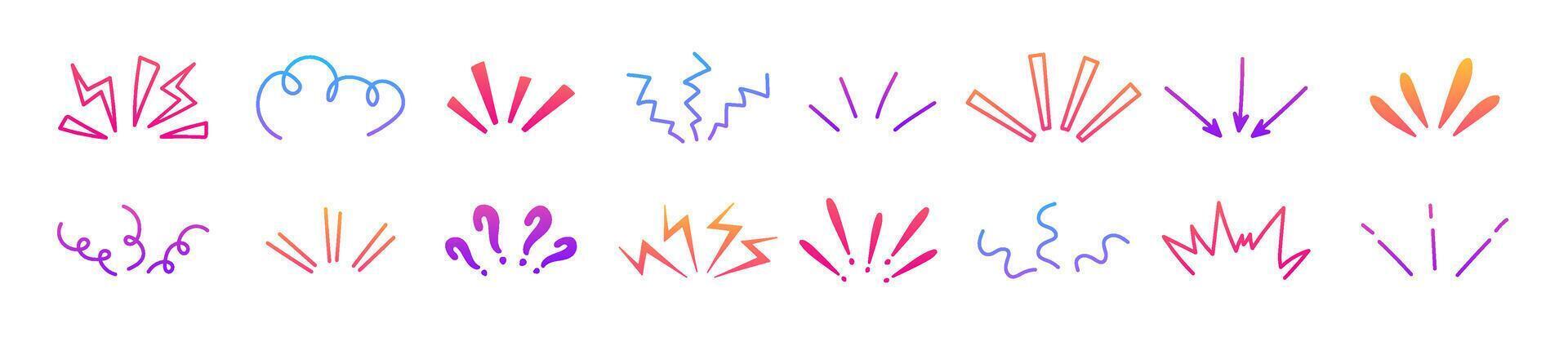Colorful abstract sparkle with doodles. vector
