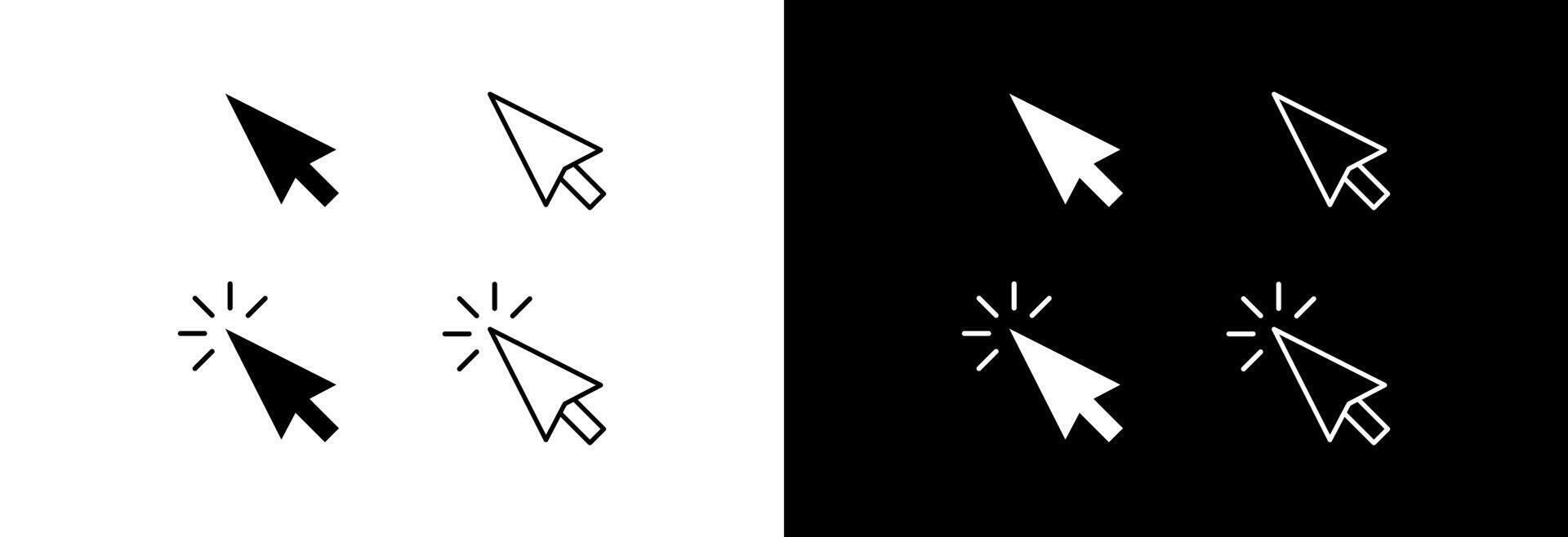 A set of click arrows. vector