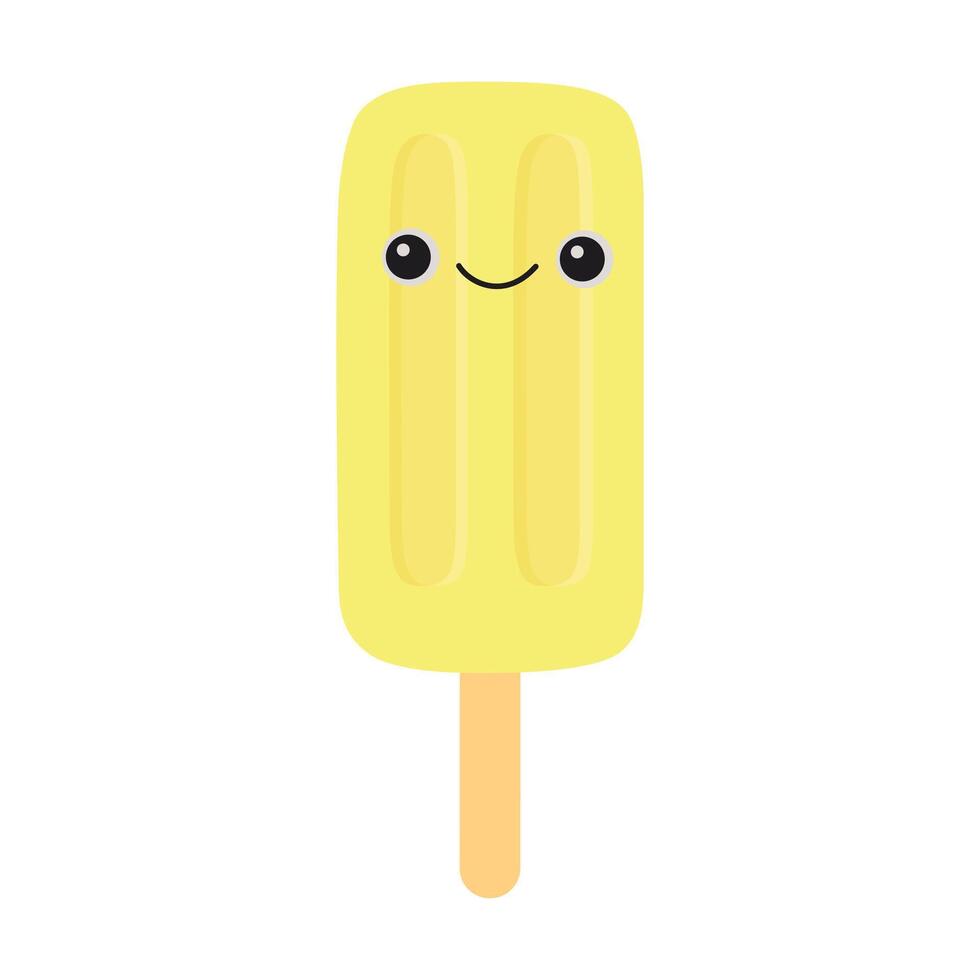 Cute ice cream with smiling face vector