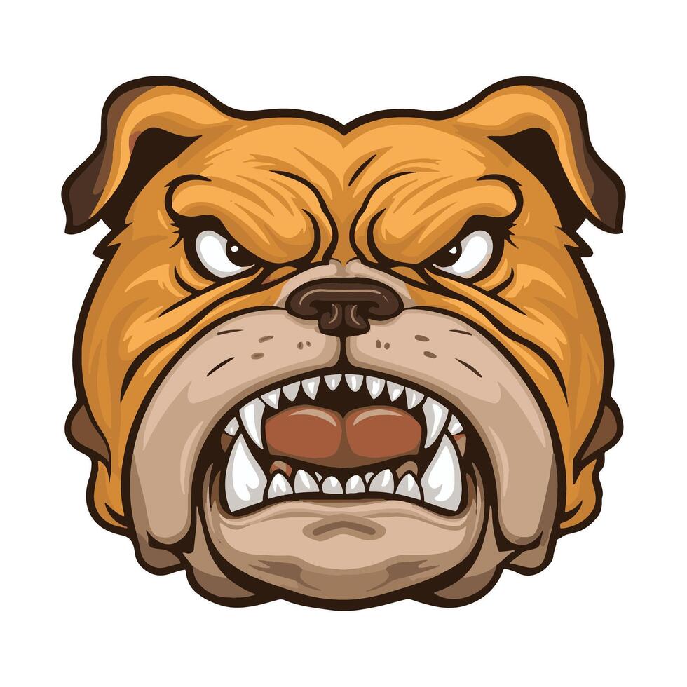 Angry bulldog face mascot on a white background. vector
