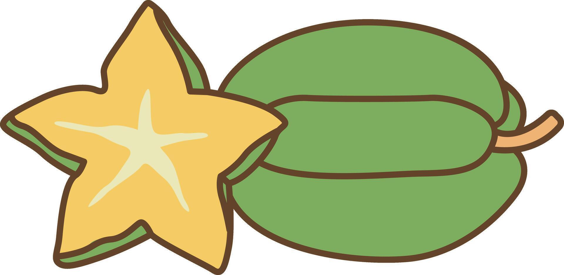 Starfruit Fruit Clipart vector