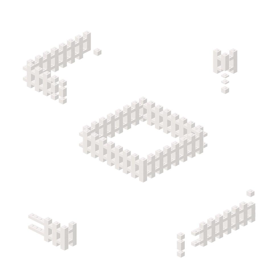 Concept with deconstruction fence from plastic blocks. vector