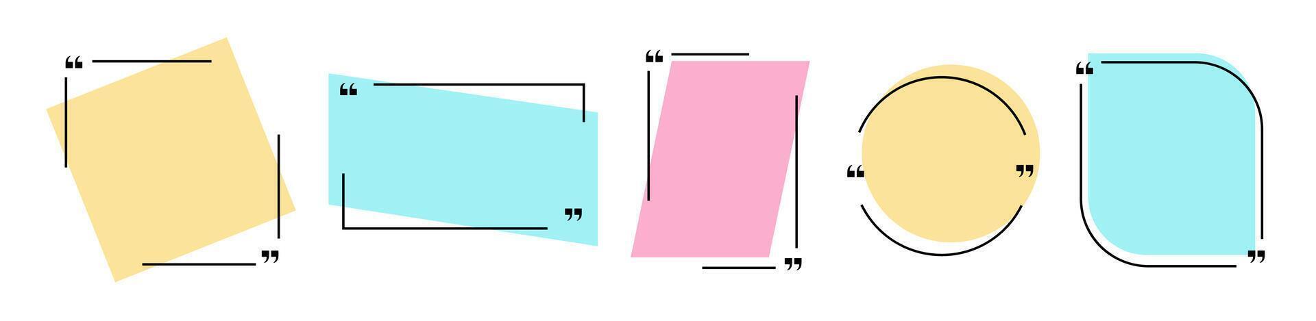 Colorful set of quote frame without text. vector