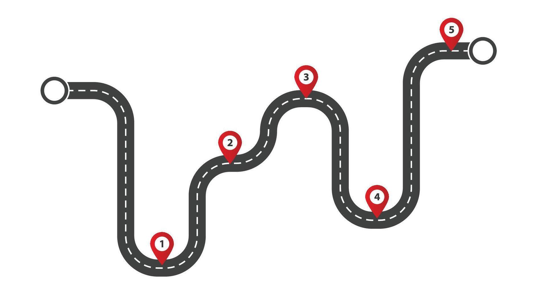 Curving road map with web marks vector