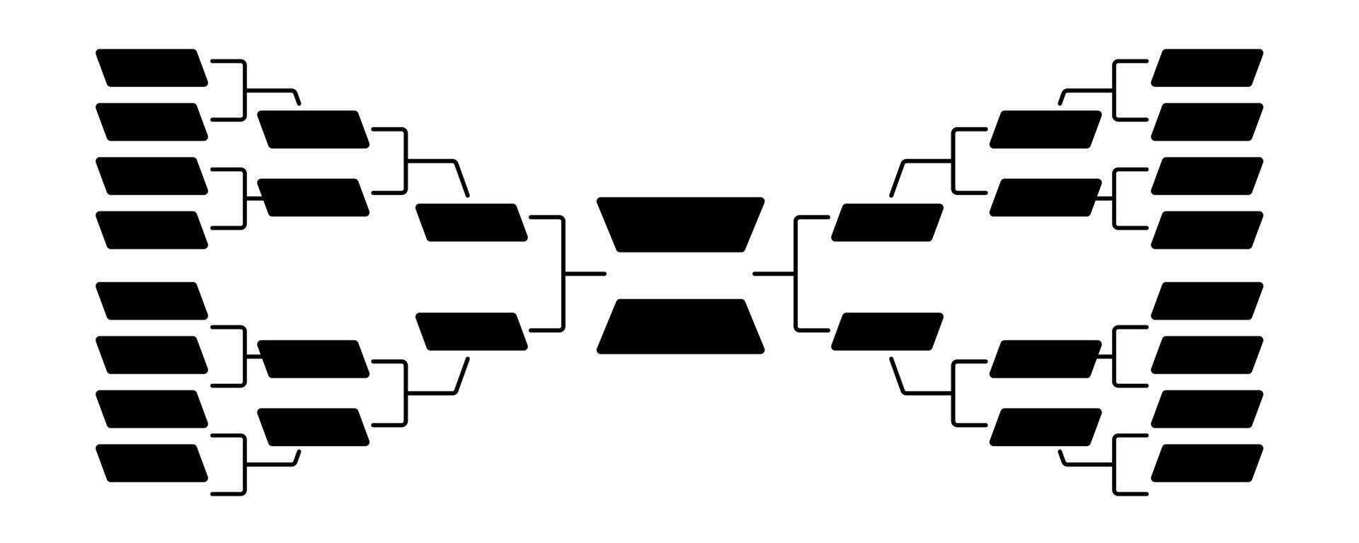 Black tournament chart structure in minimalistic style. vector