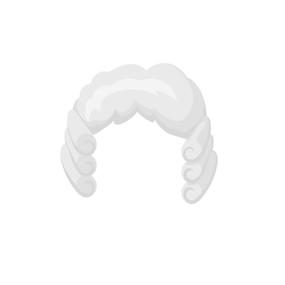 Renaissance wig template. Curly curled headdress vector