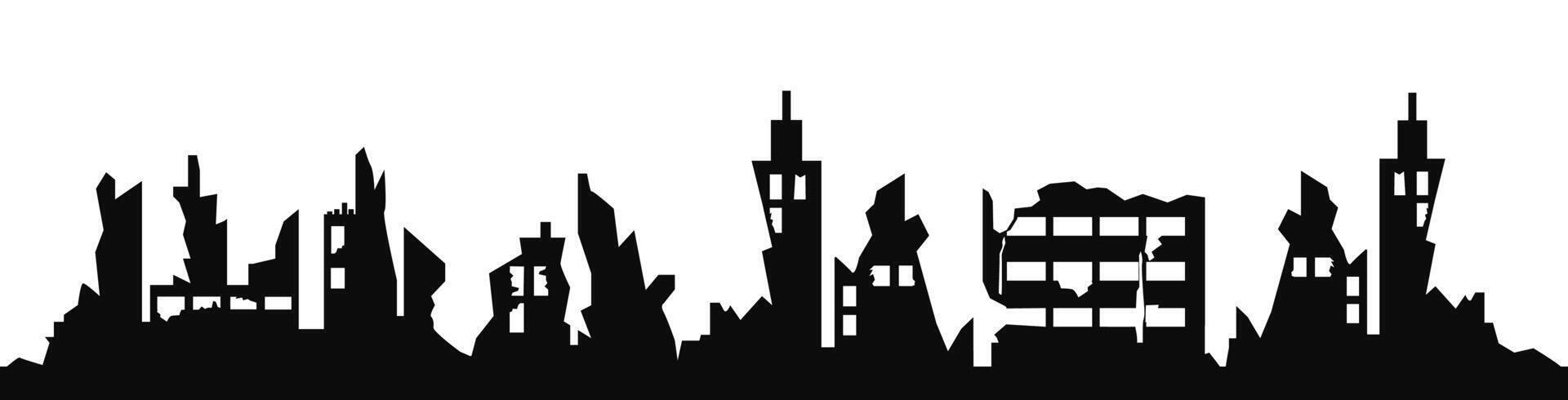 Destroyed city concept landscape background illustration vector
