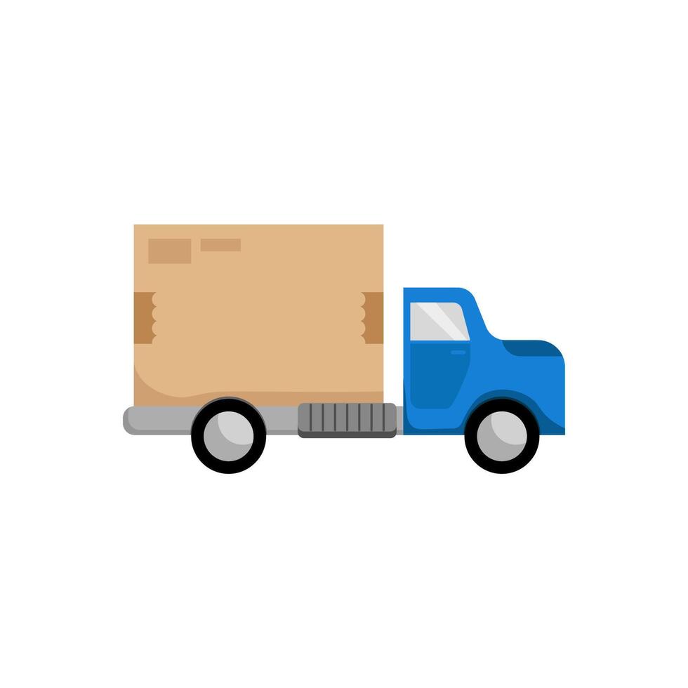 Van or truck cargo delivery flat design vector