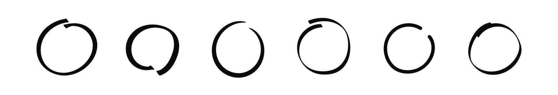 Marker hand drawn circle. Doodle round frame stroke vector