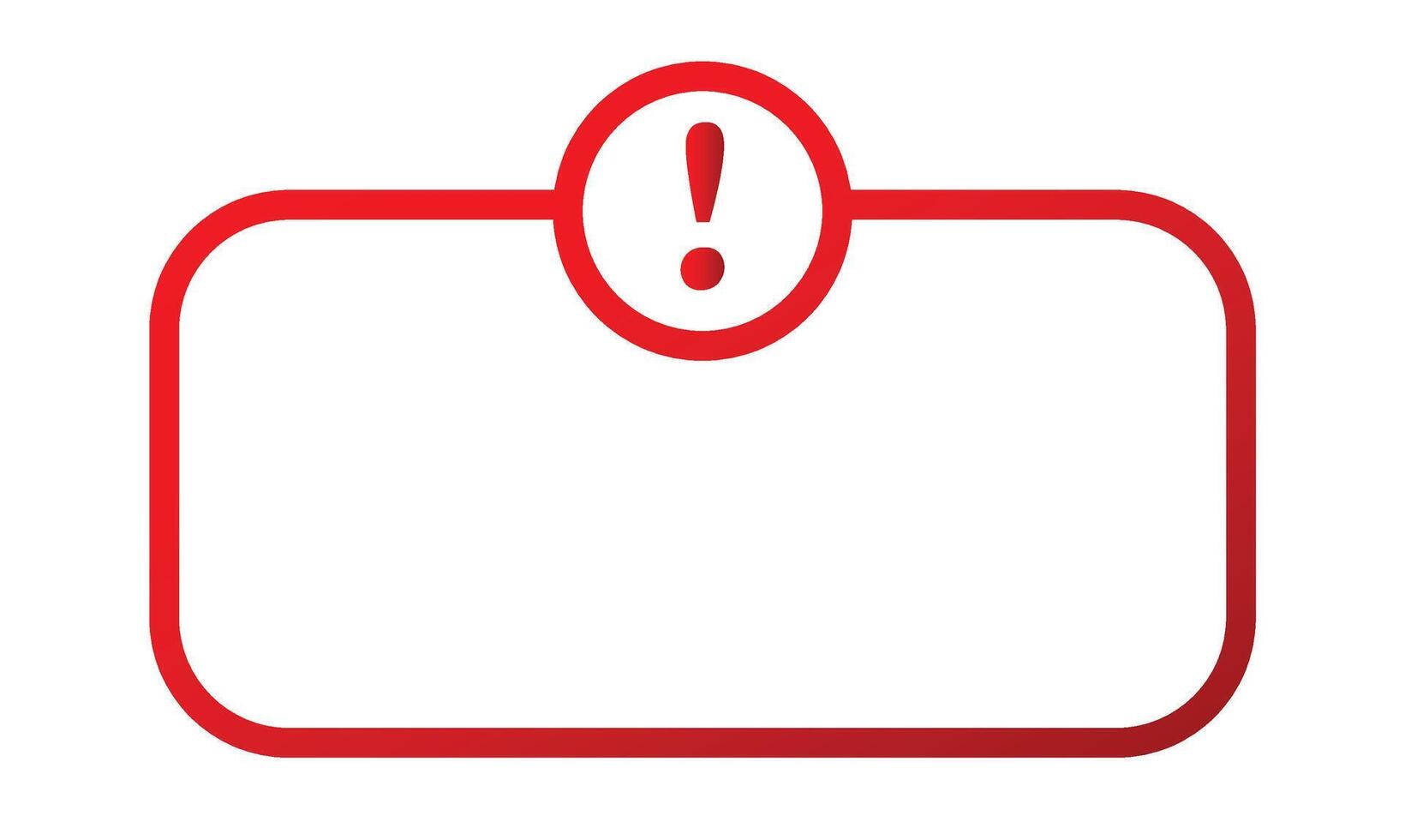 Exclamation line box attention text banner. important frame vector