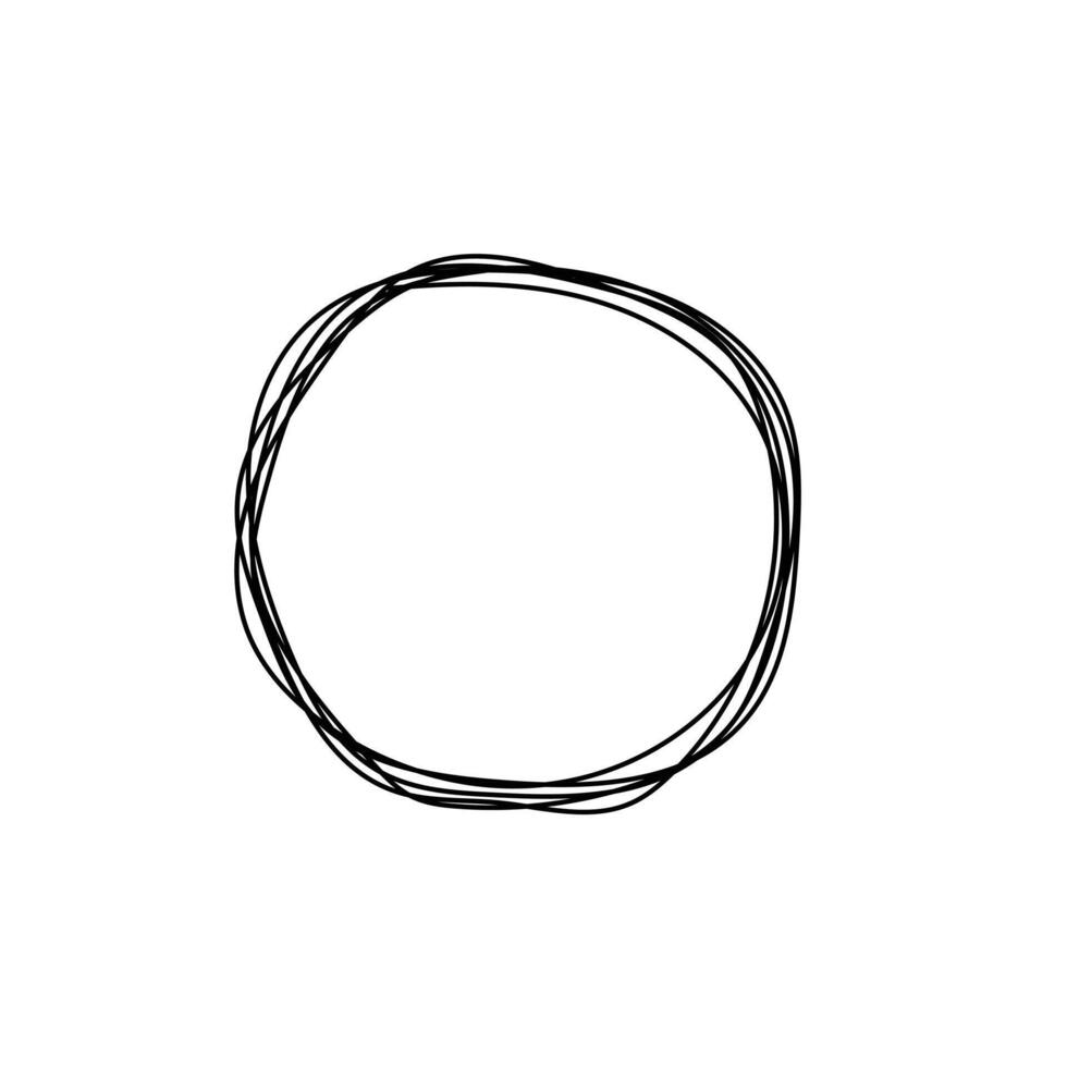 Hand drawn circles sketch frame set. Rounds scribble line circles. vector