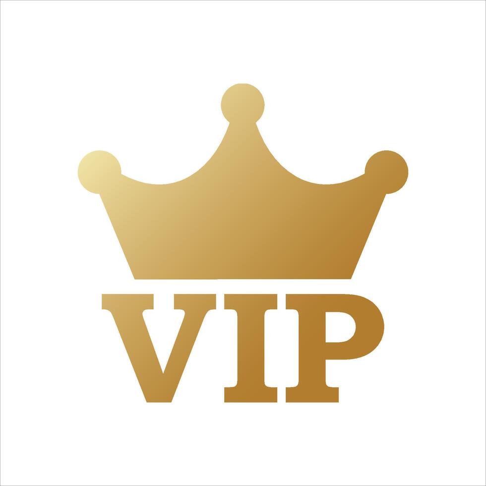 Golden emblem with vip crown vector