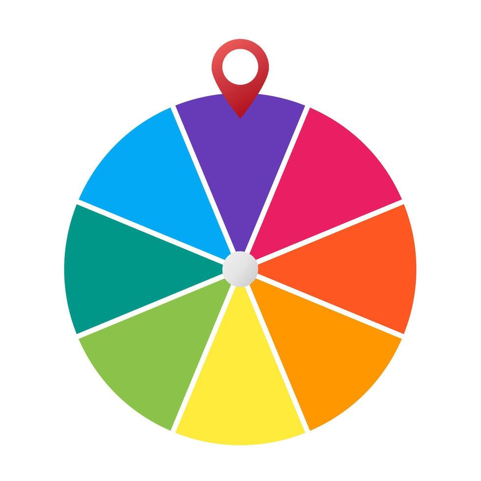 Multicolor realistic fortune wheel illustration vector