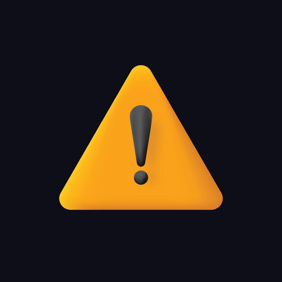Yellow exclamation point sign. Danger attention triangle sign vector