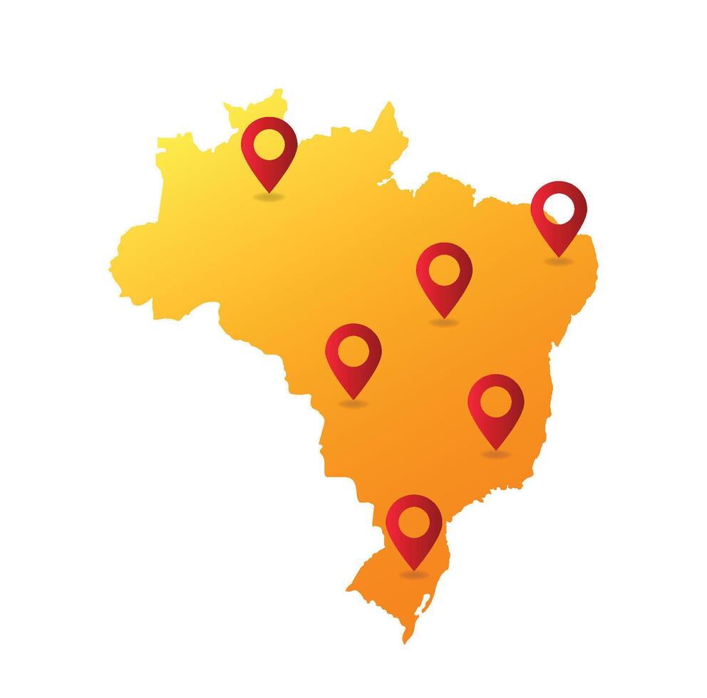 Brazil map pin location illustration vector