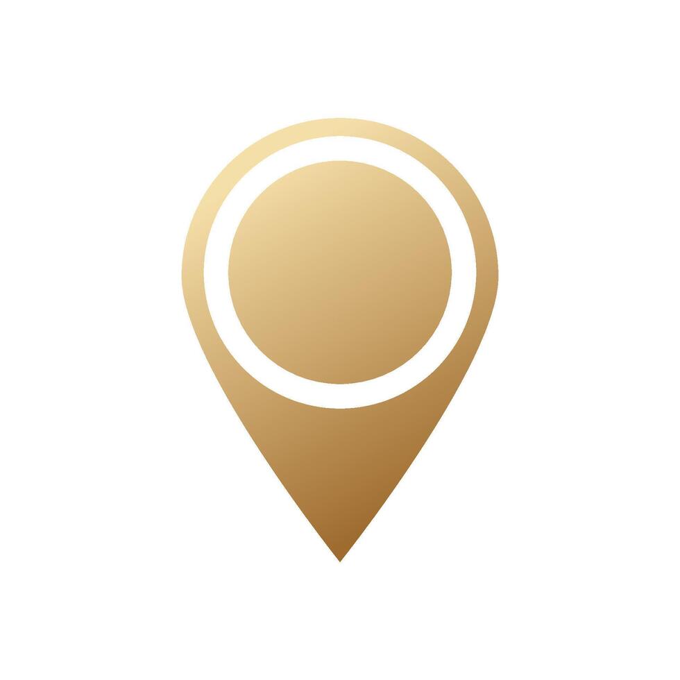 golden map pin gold pointer vector