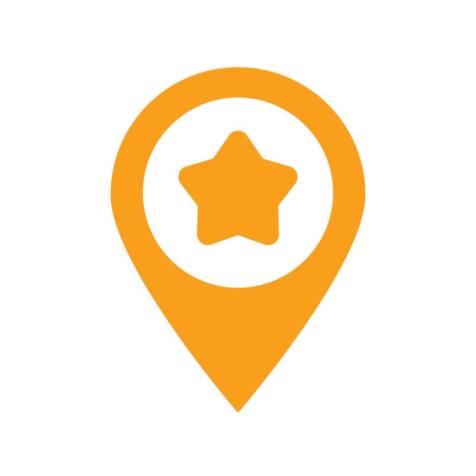 Star map pin bookmark pointer location vector