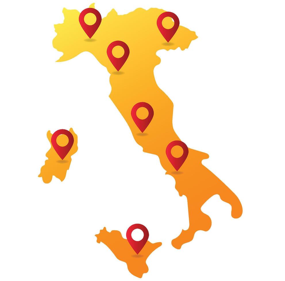 Italy map pin location illustration vector