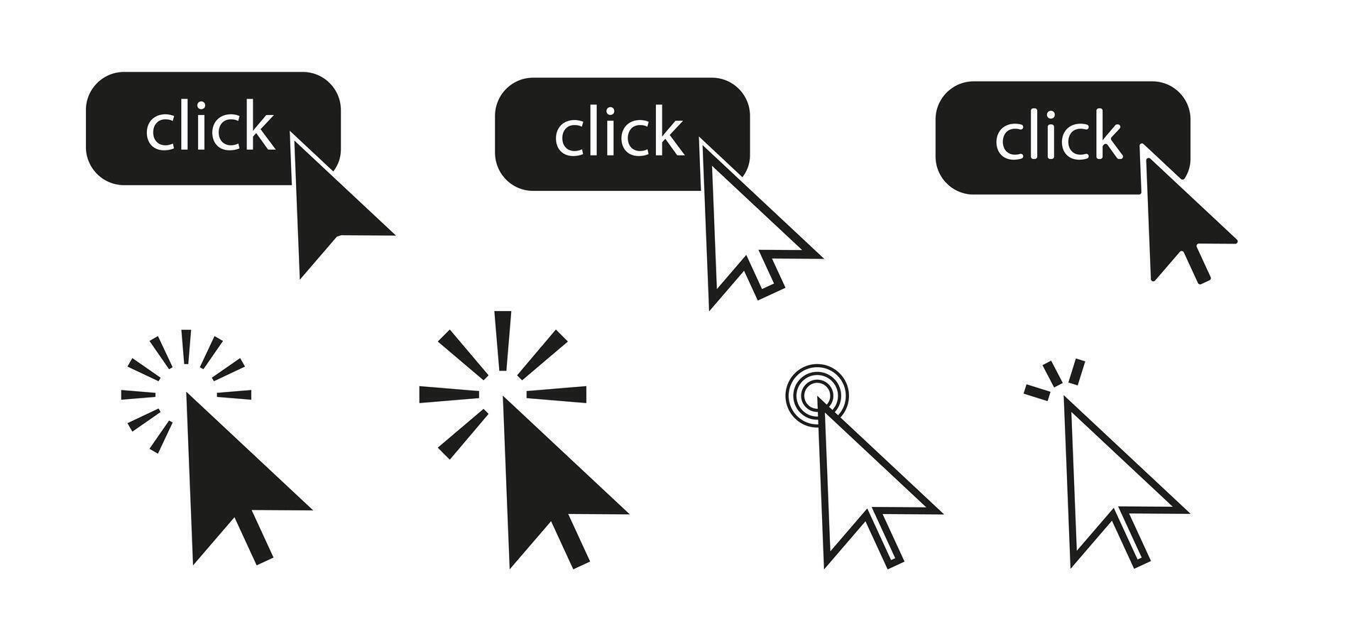 Cursor icon arrow . Web mouse poiner click symbol vector