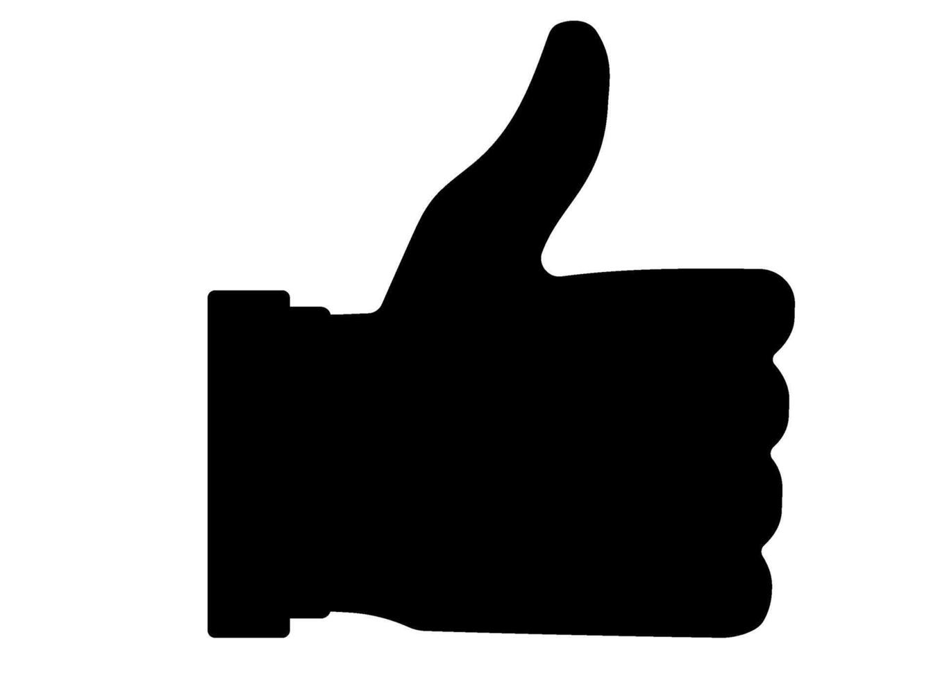 Black thumbs up. Communication symbol of approval and agreement vector