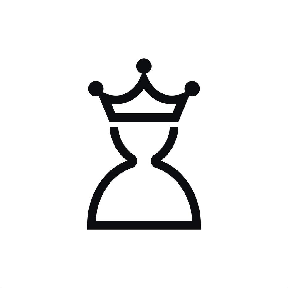 Outline man icon with crown vector