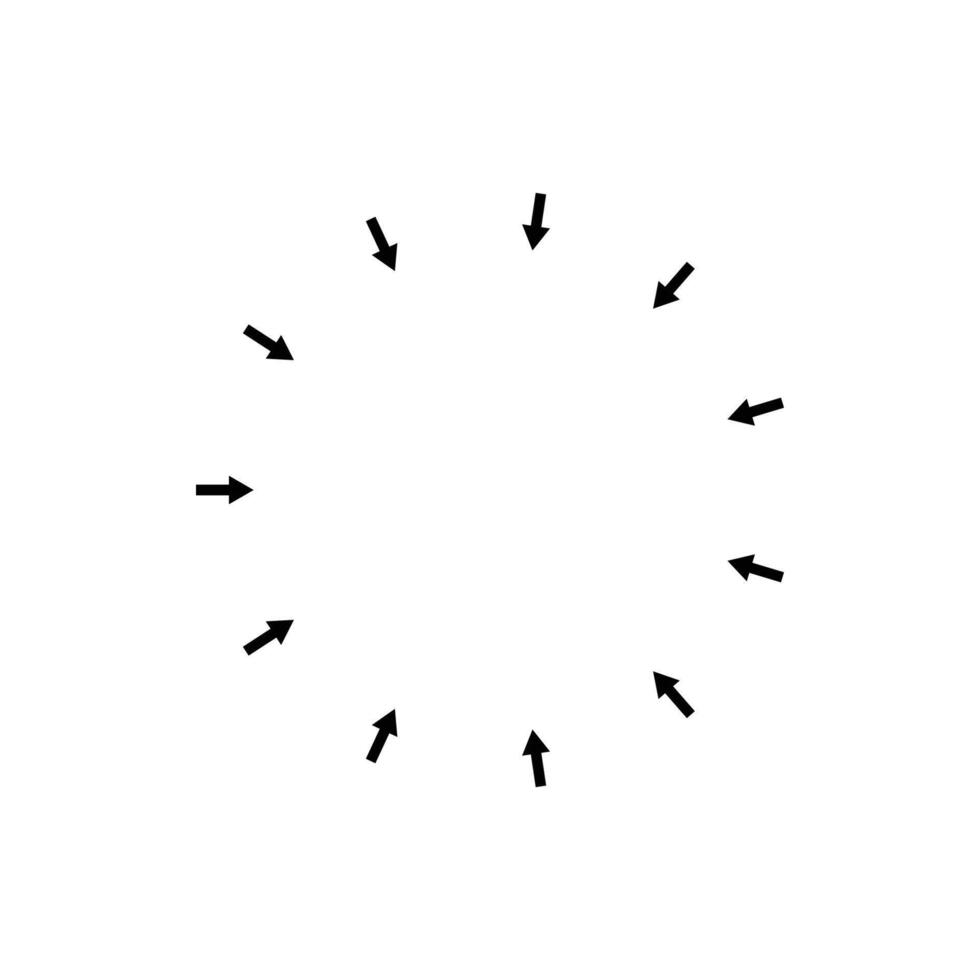 Arrow radial inside . Circle inward vector