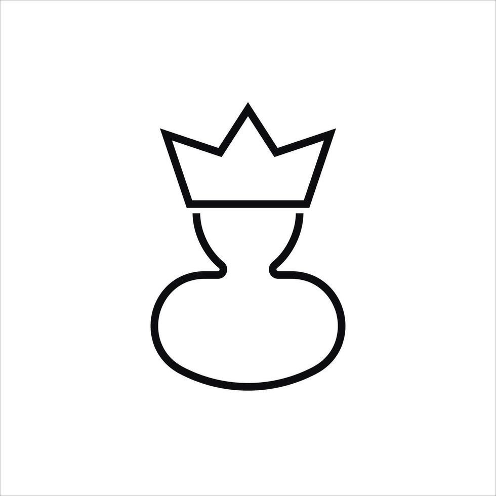 Abstract outline man with crown vector
