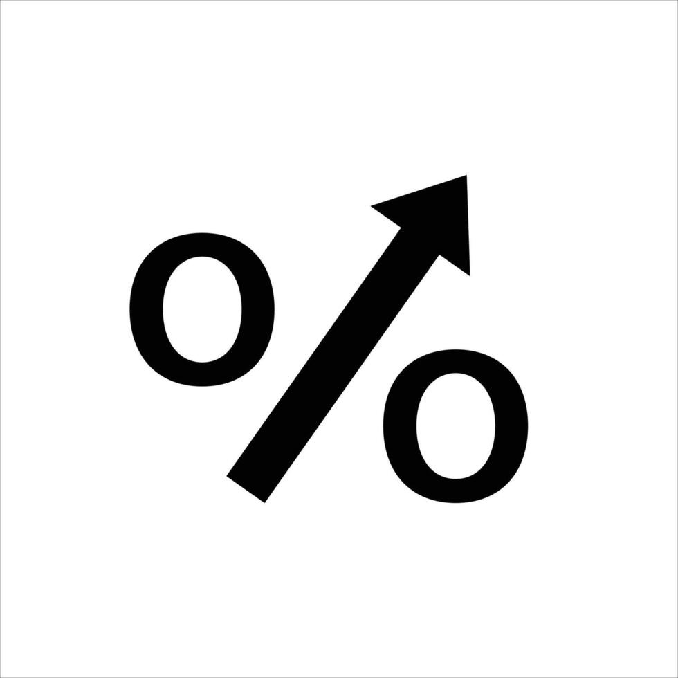 percent interest rate growth symbol vector