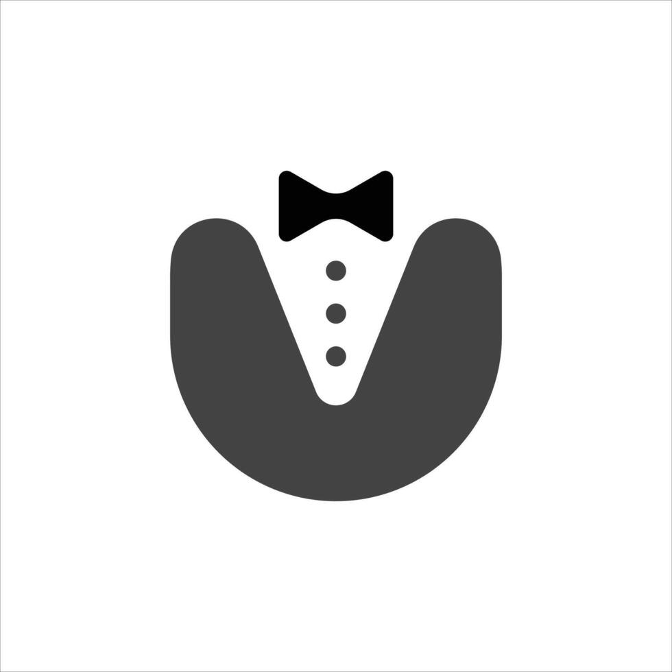 Symbol tuxedo with bow tie vector