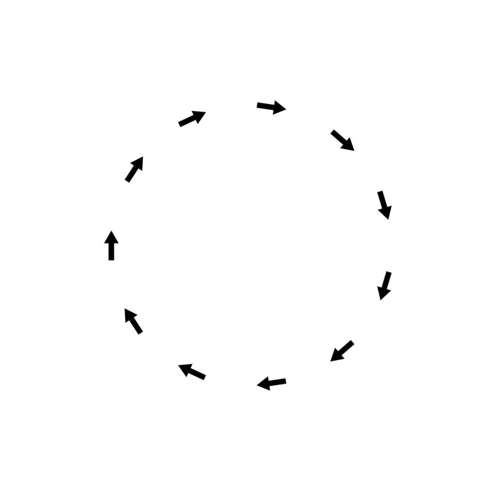 Spin arrow circle. Recycle arrown round frame vector