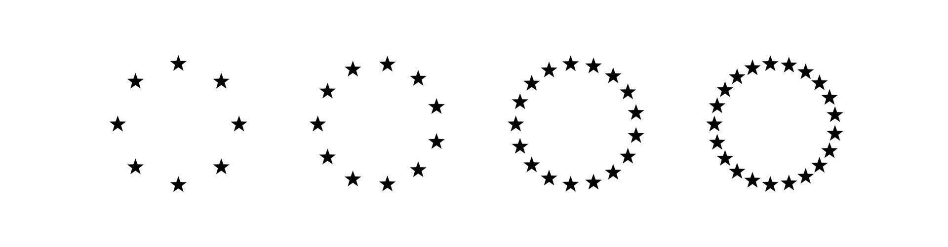 Stars circle frame design. Round star border vector