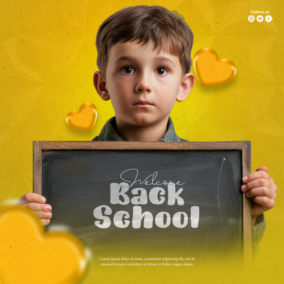 Hand drawn back to school flyer psd