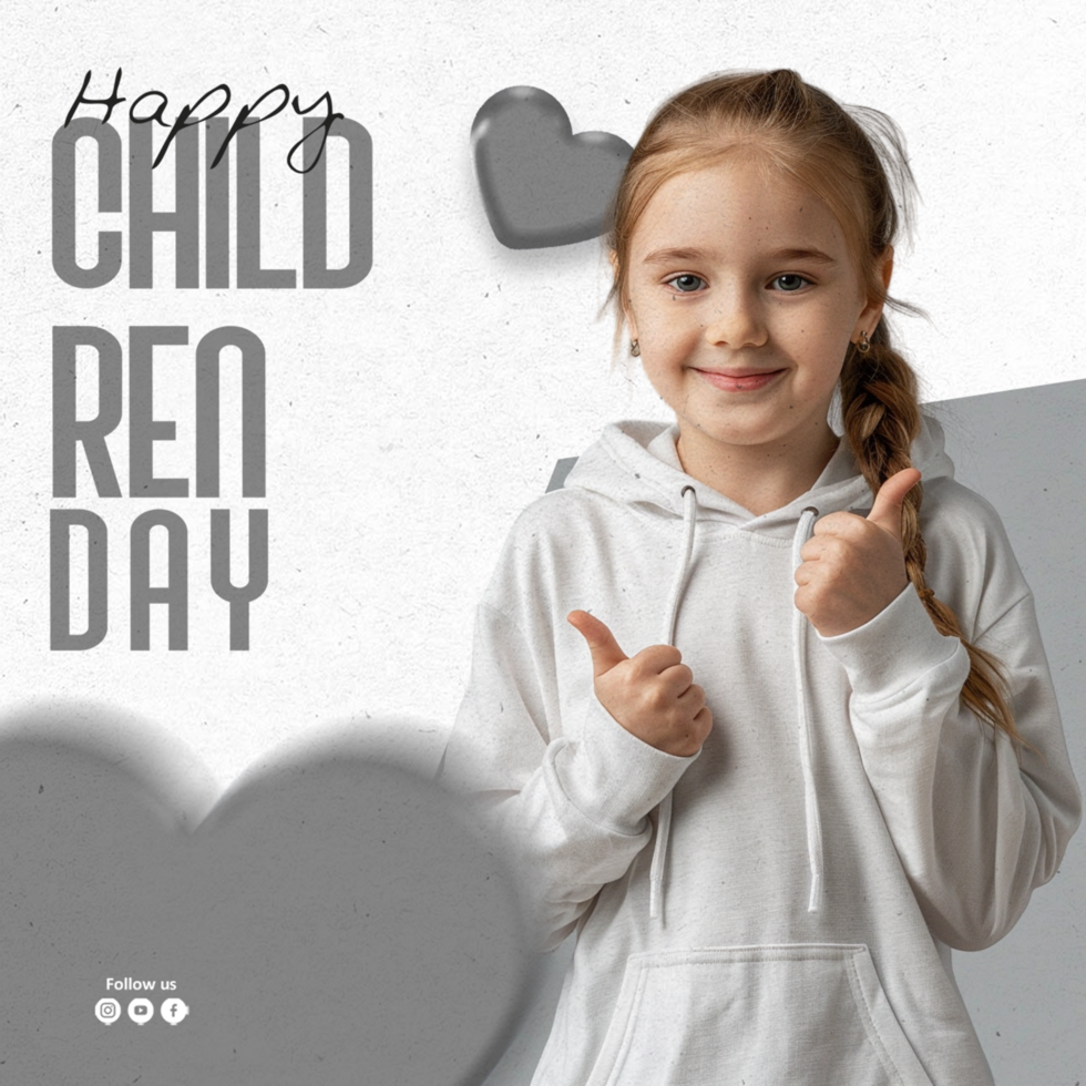 Happy children day social media design template psd