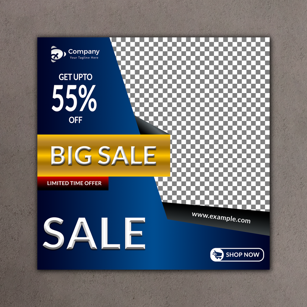 Fashion sale social media post big sale template design and Social media post. psd