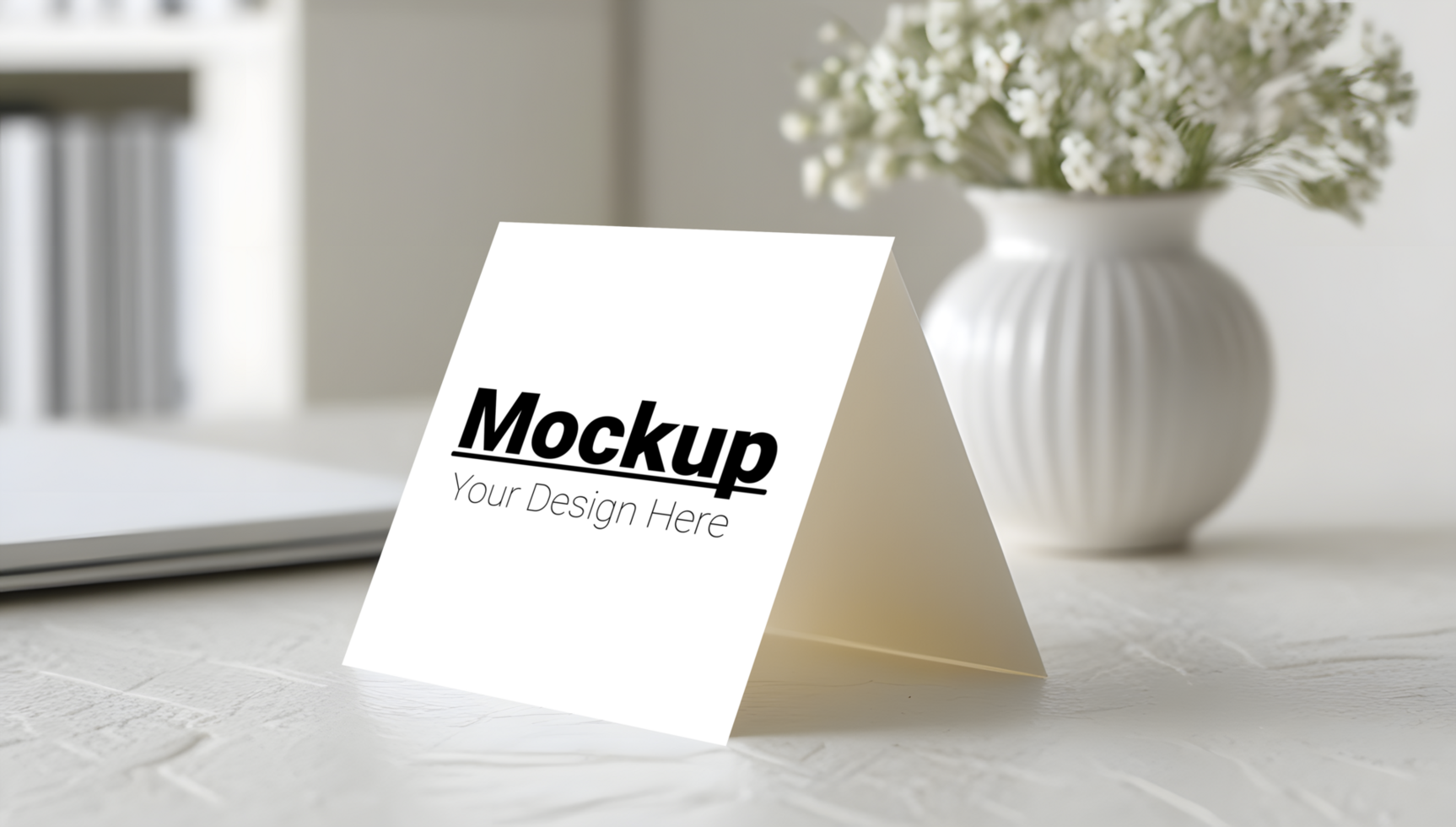 Modern Card Setup with Vase Detail psd