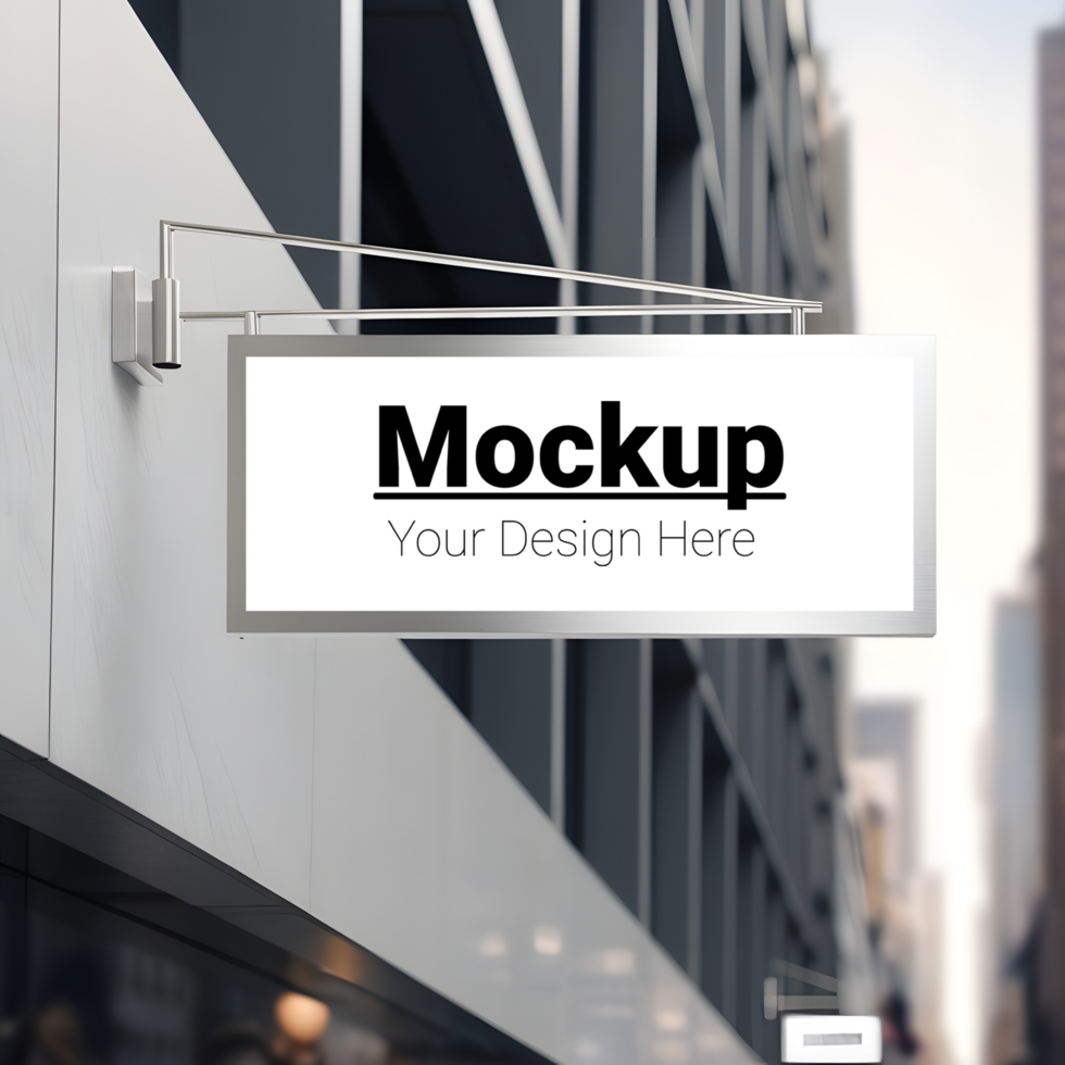 Mockup of a sign on a building psd