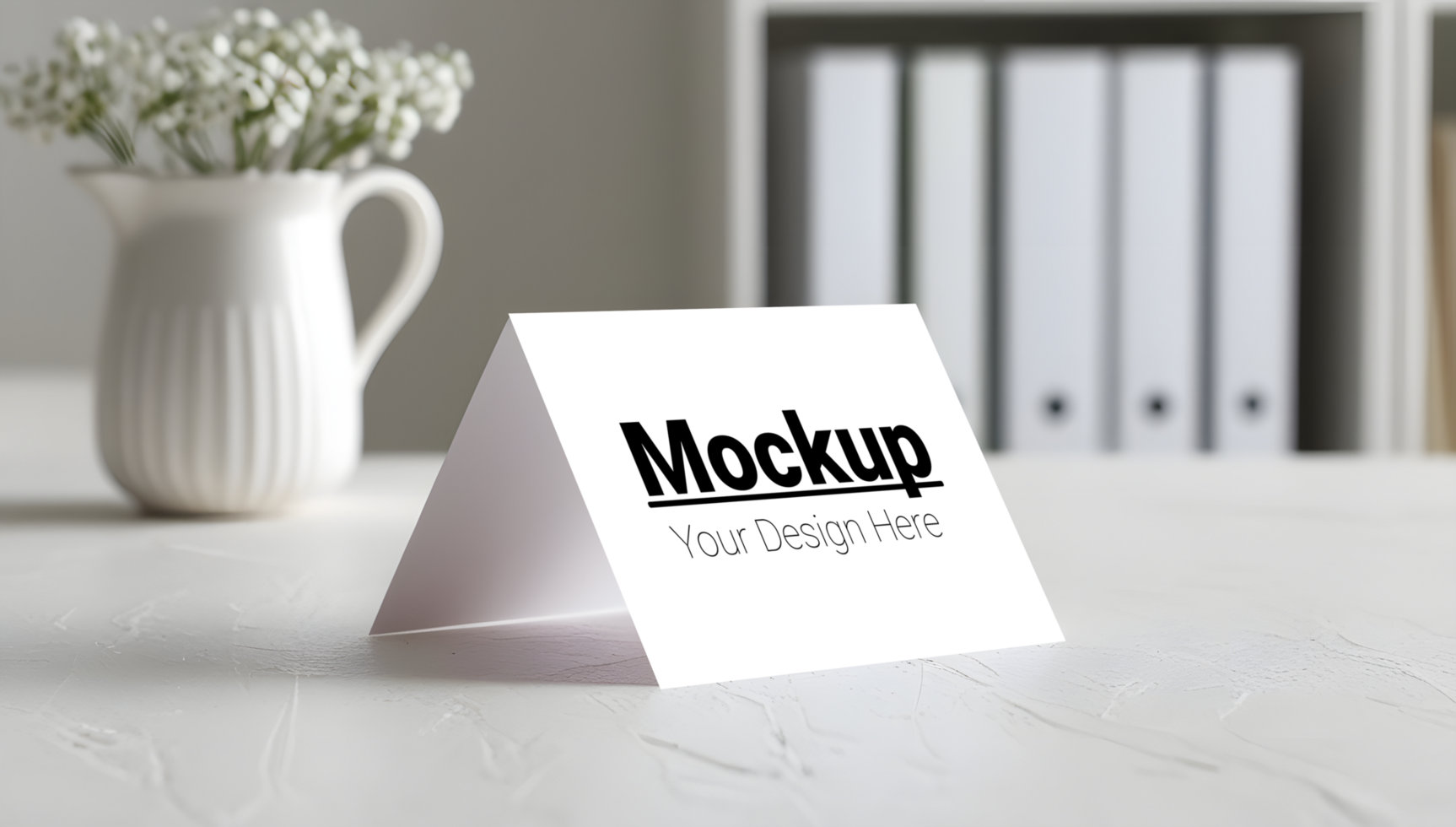 White card mockup on a table psd