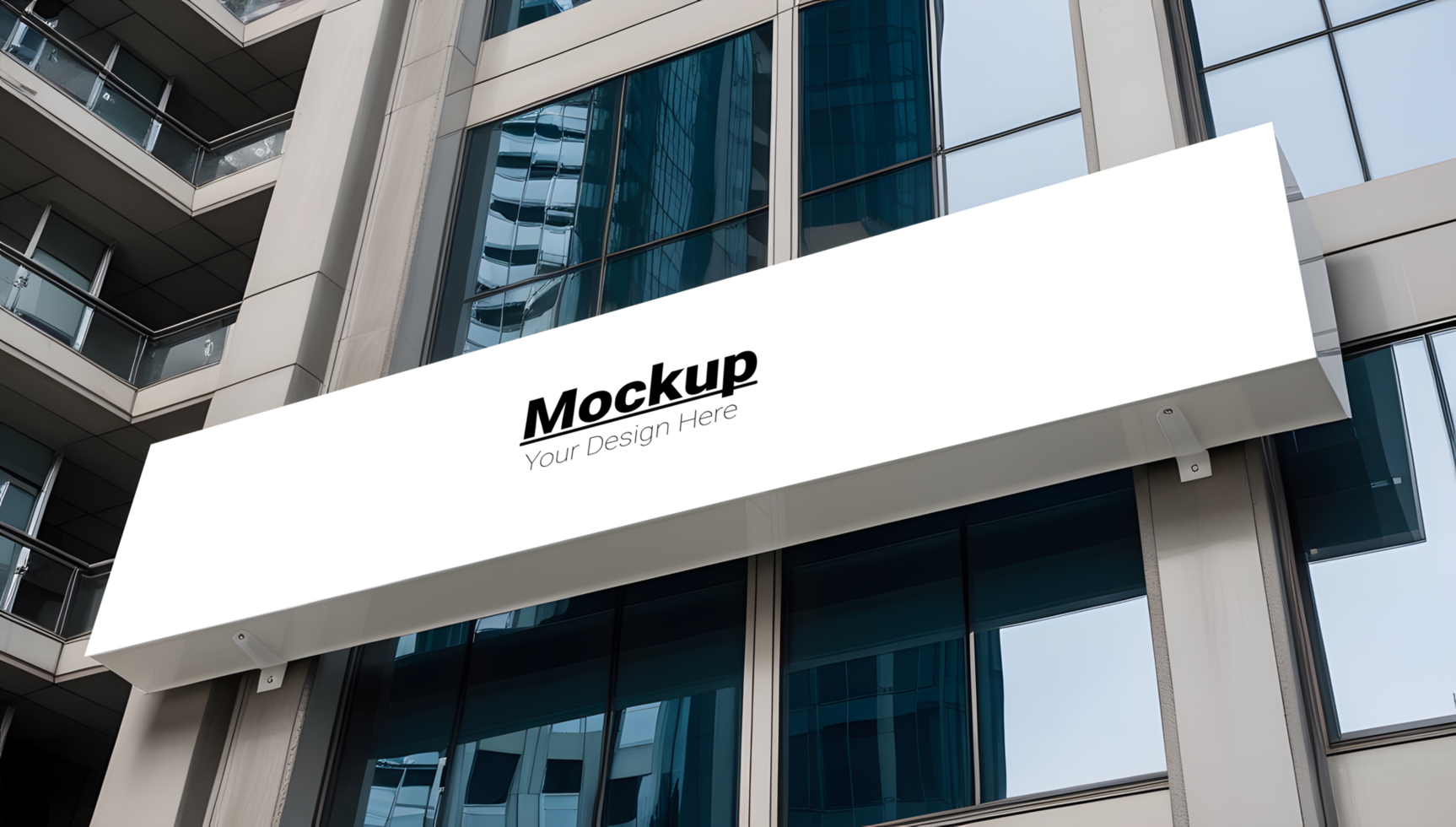 White billboard mockup on a modern building psd