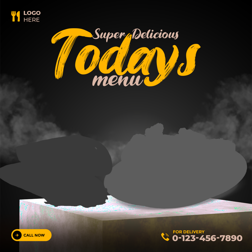 Super Delicious Today's Menu in Square Size for Social Media psd