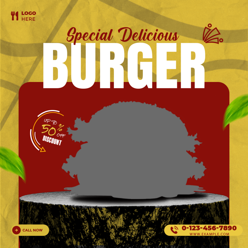 Super Delicious Burger Food Menu Banner Template psd