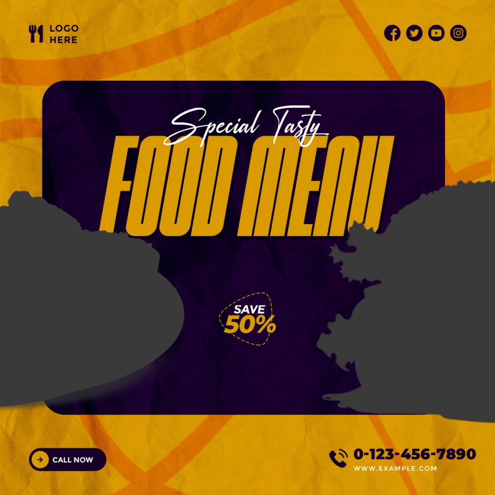 Special Tasty Food Menu Banner Template in Square Size psd