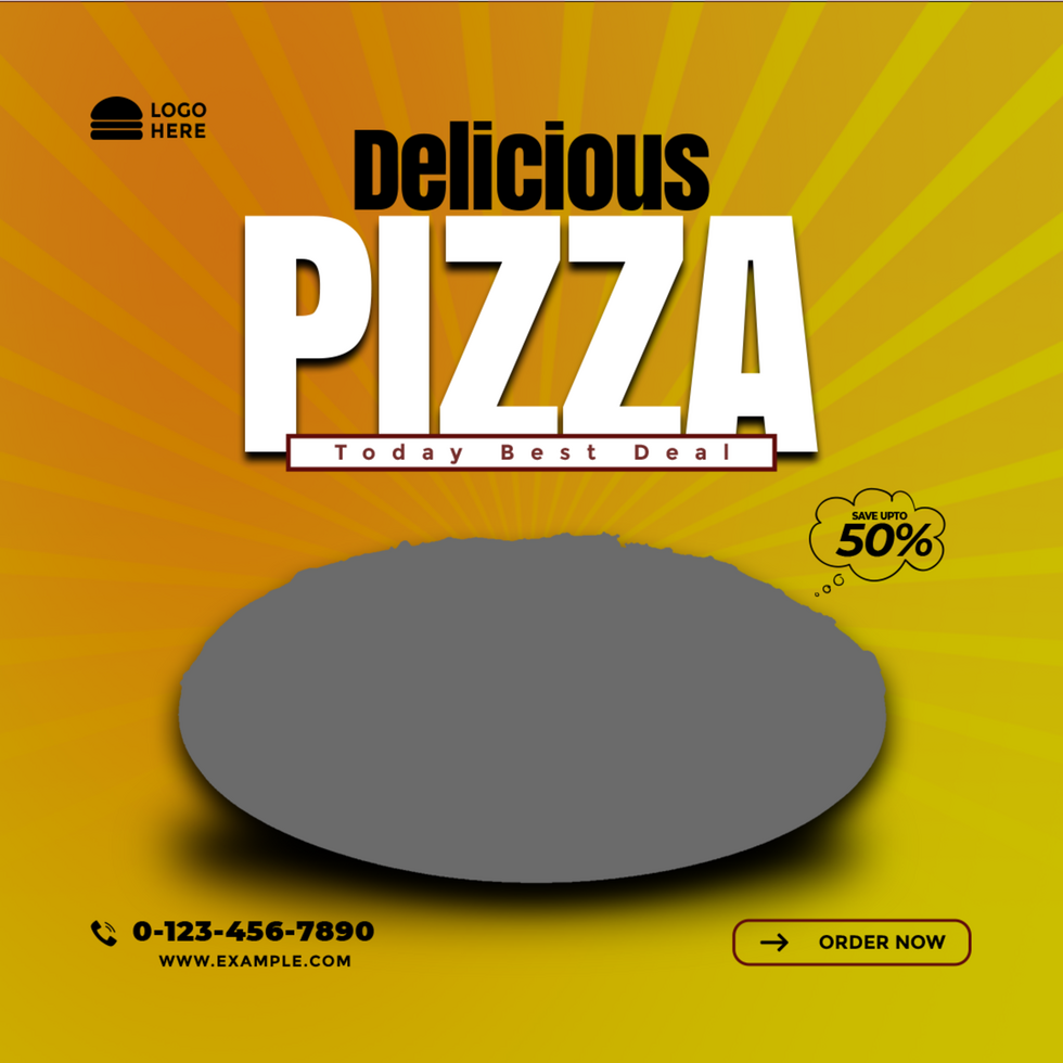 Delicious Pizza Deal in Square Size for Post Social psd