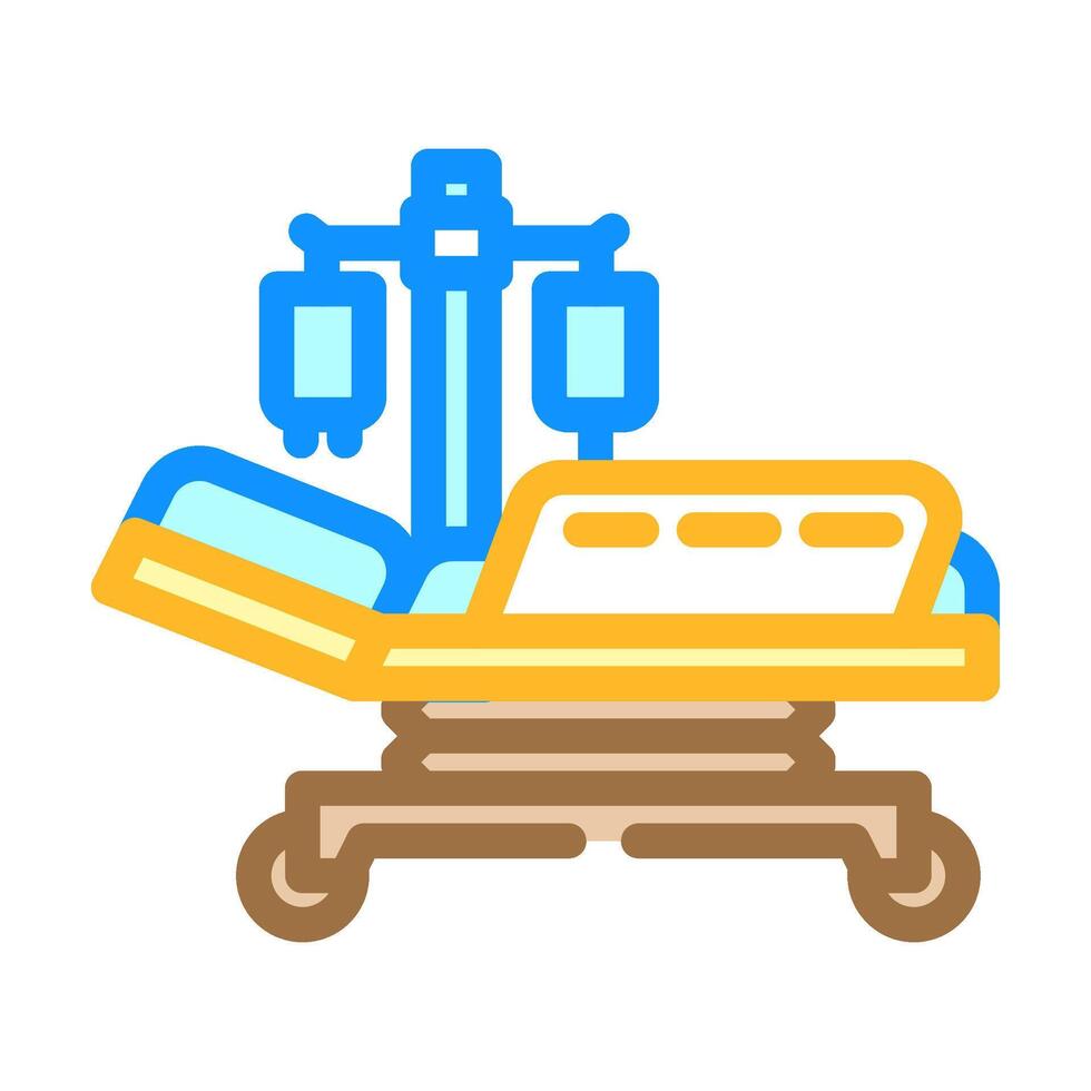 hospital bed cancer treatment color icon illustration vector