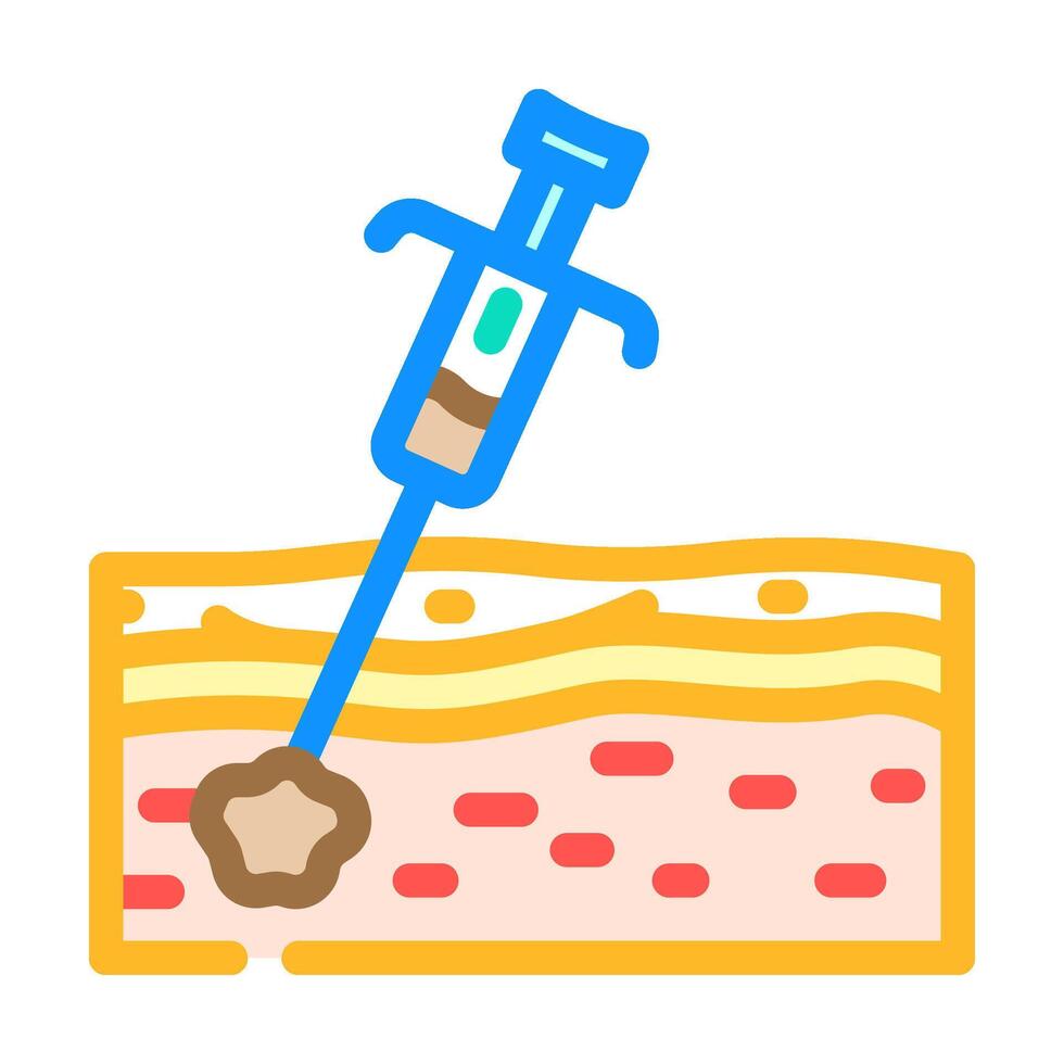 biopsy cancer treatment color icon illustration vector