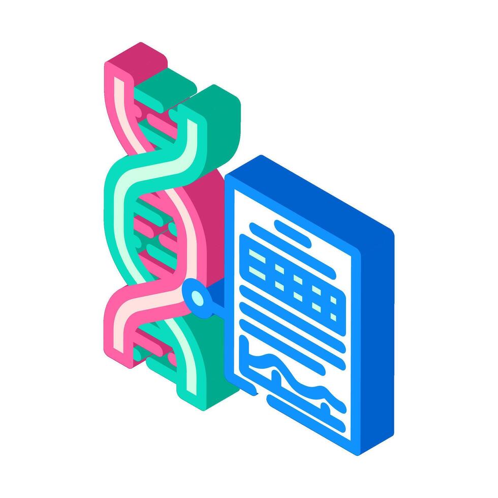 genetic testing cancer treatment isometric icon illustration vector