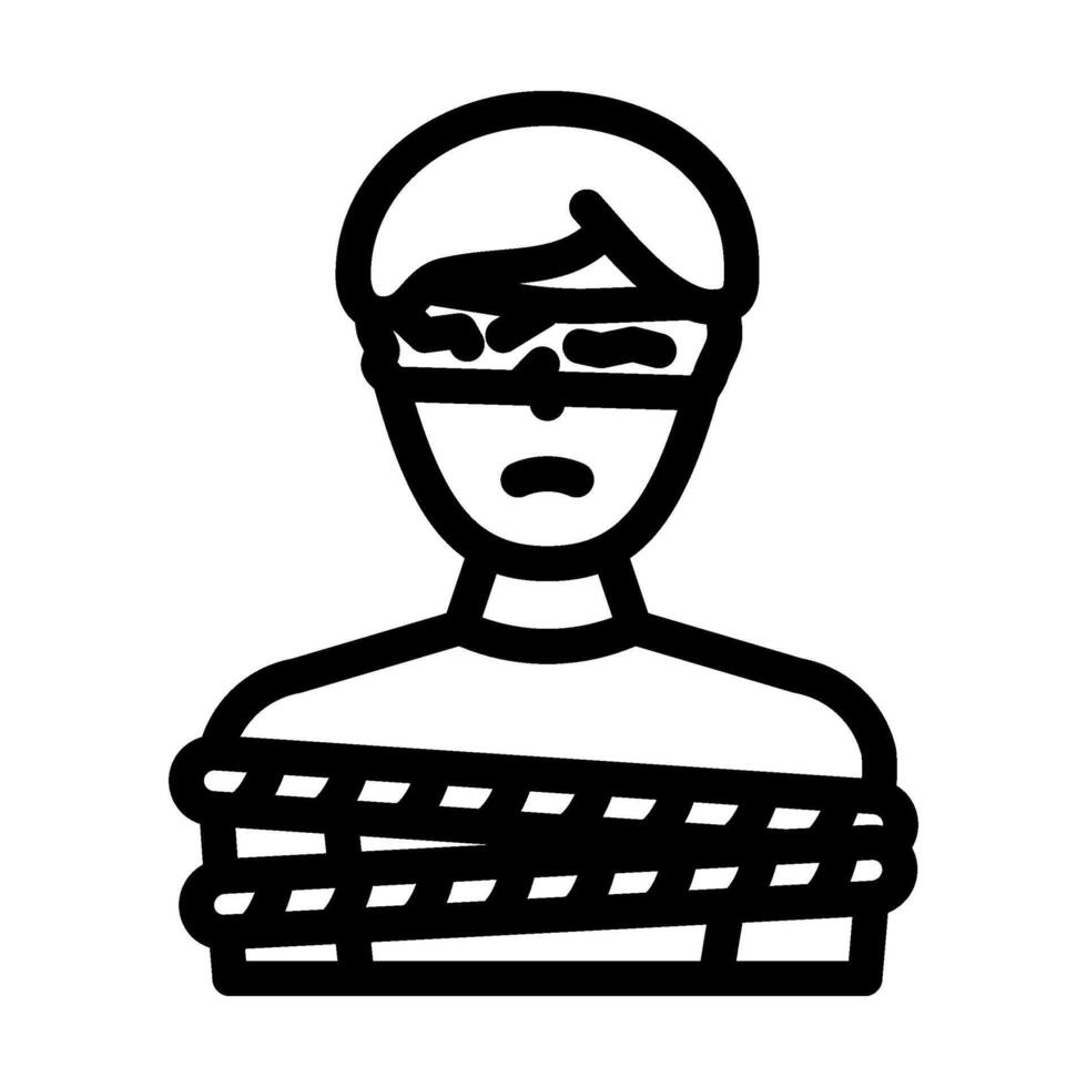kidnapping crime line icon illustration vector
