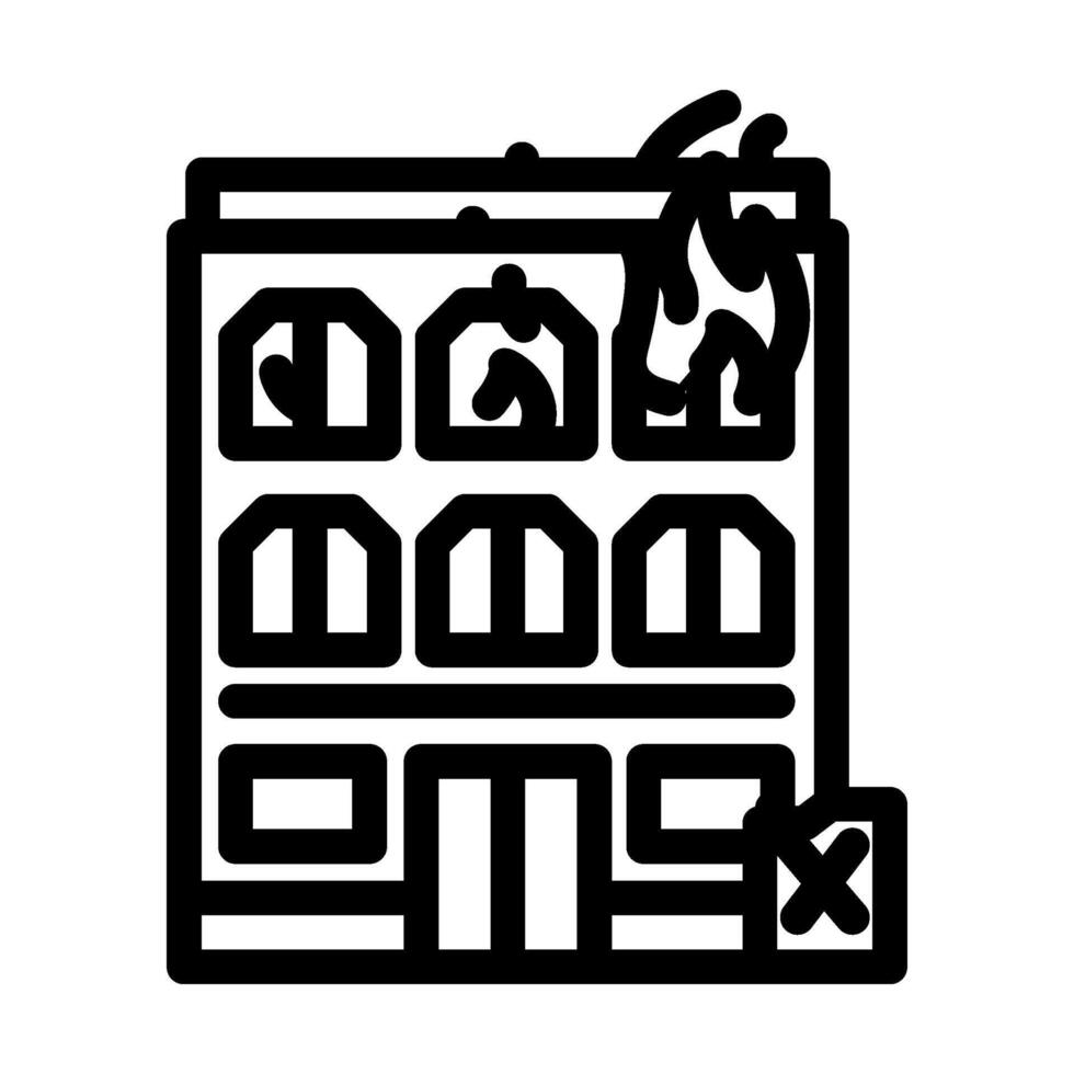 arson crime line icon illustration vector