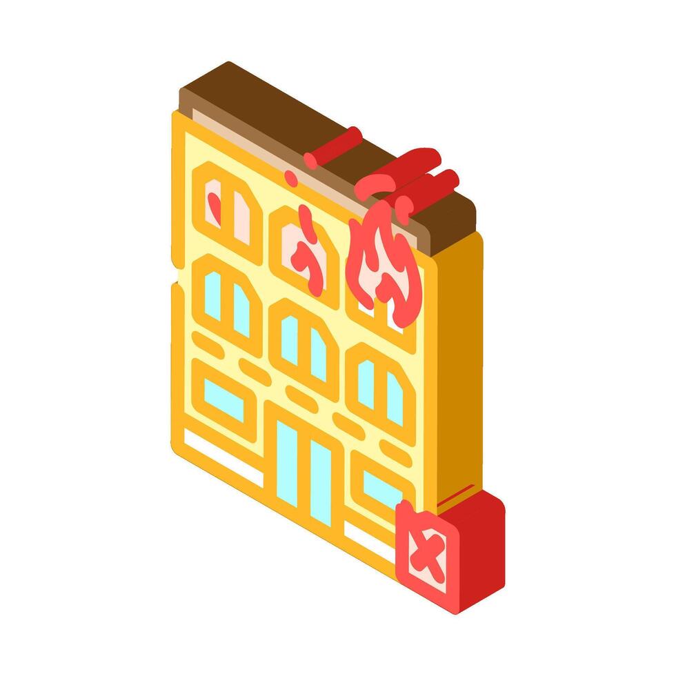 arson crime isometric icon illustration vector