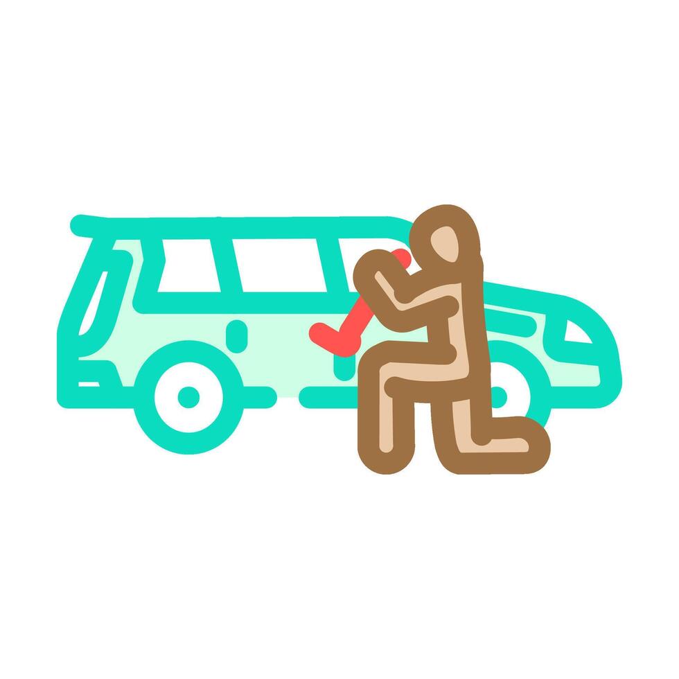 carjacking crime color icon illustration vector