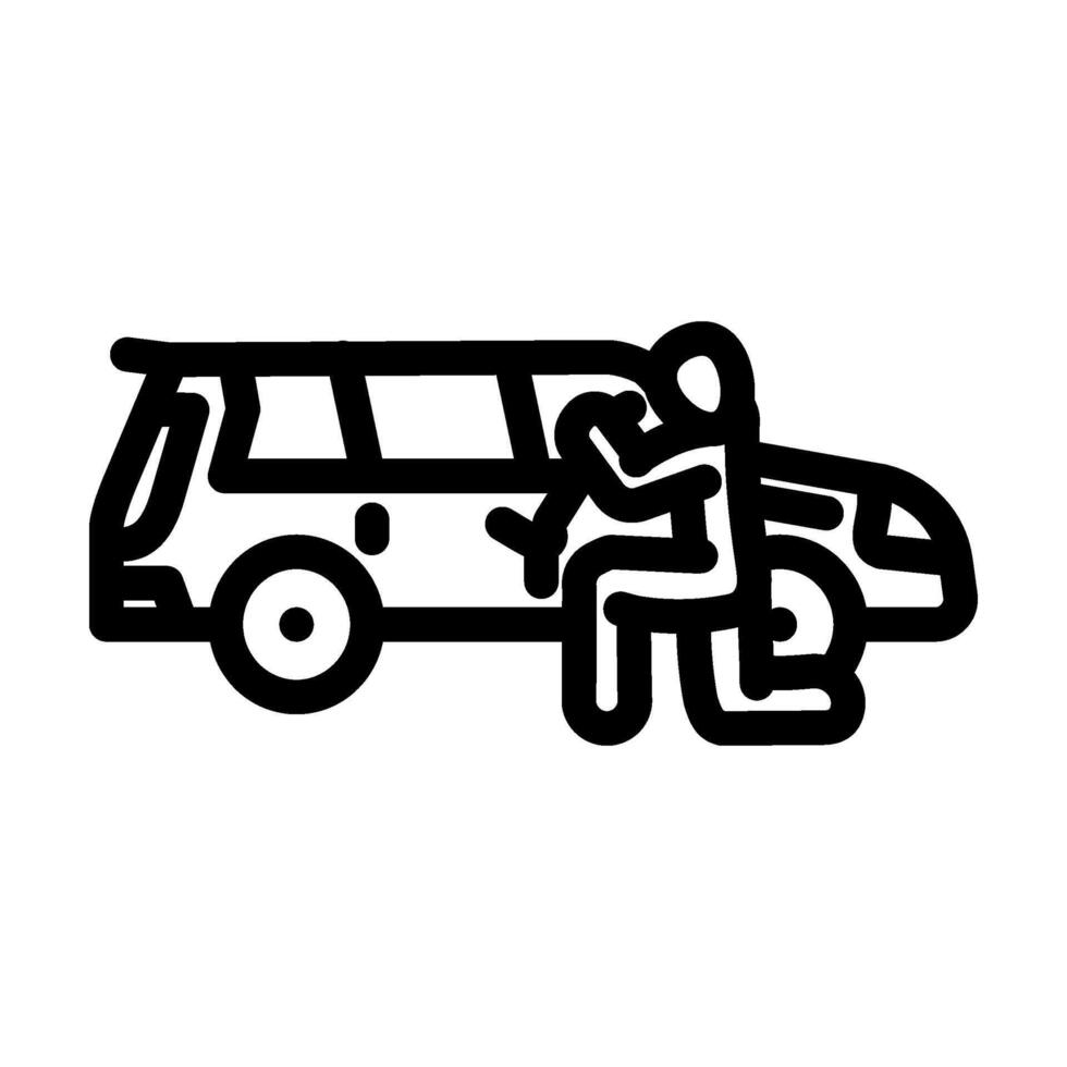 carjacking crime line icon illustration vector